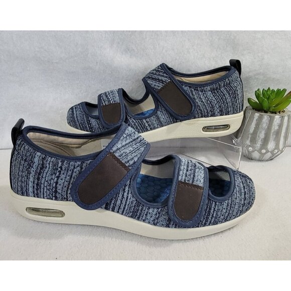 Youyun Unisex Adult Blue Diabetic‎ Comfort Shoes Memory Foam Size 7.5/8.5 - Picture 1 of 12